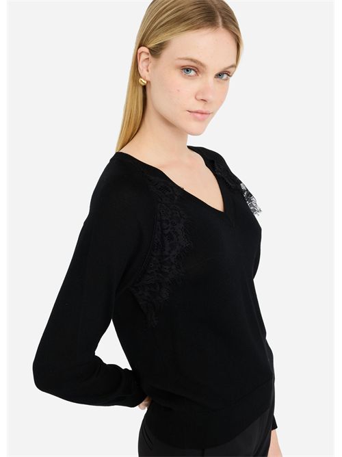 Maglia in lana con pizzo LIU JO | CF5423MA82O/22222